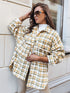 DAMEN KARO-OVERSIZEJACKE MIT TASCHEN | CASUAL-LOOK